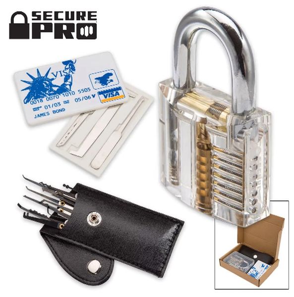 Secure Pro Practice Lock Kit With Credit Card Lock Pick Set