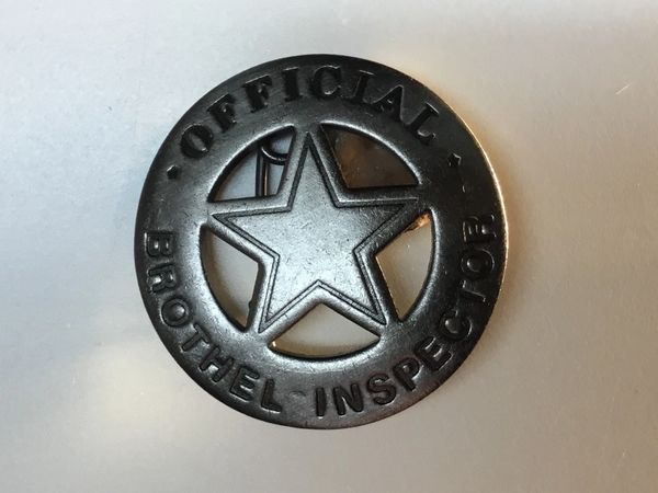 Brothel inspector prop badge