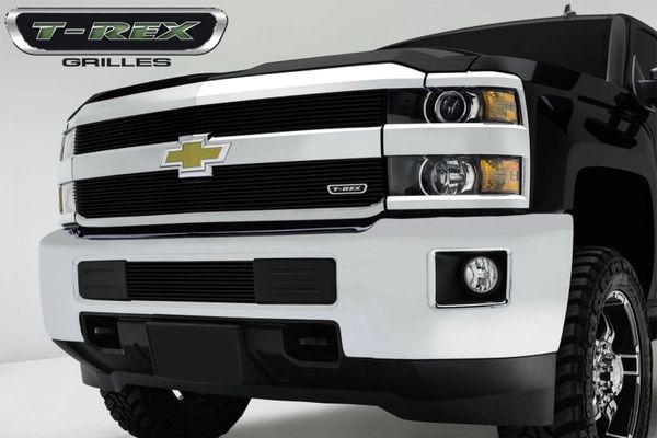 T-REX 15-17 Chevrolet Silverado HD Bumper Billet Grille Overlay/Bolt-on - All Black - Pt # 25122B