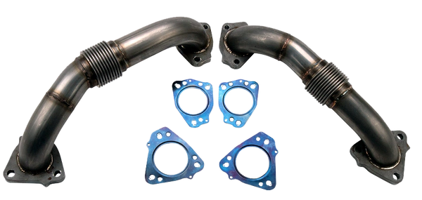 Wehrli Custom Fab 17-22 L5P Duramax 2" Stainless Up Pipe Kit for OEM Manifolds w/ Gaskets