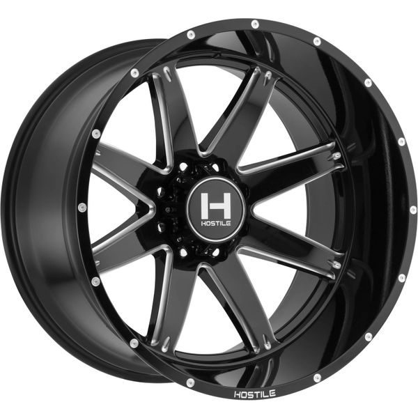 Hostile Alpha 22X12 -44 Offset Black and milled finish