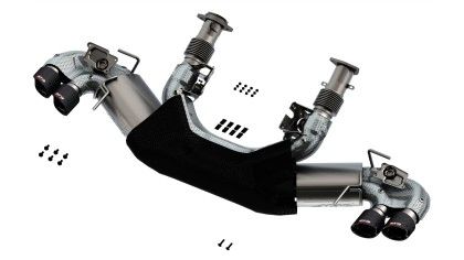 Borla 2020-2023 Chevrolet Corvette C8 6.2L ATAK 3in Exhaust System Dual Round Carbon Fiber Tips 4inx 4.75in