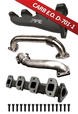 PPE High Flow Exhaust Manifolds with Up-pipes - Fits 01-16 GM 6.6L Duramax
