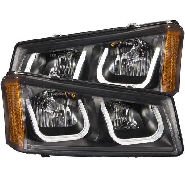 Anzo® 111312 - Black U-Bar Style Projector Headlights with LEDs