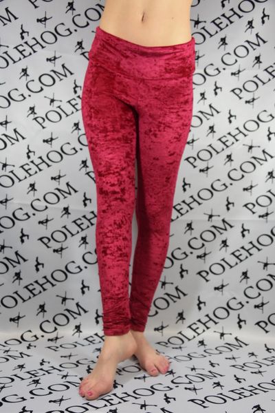 Wine red crushed leggings  Polehog UK handmade clothing and gym wear