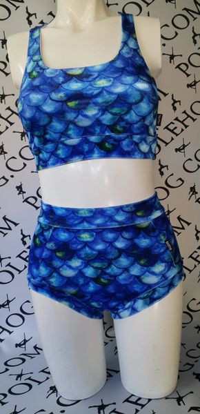Blue velvet mermaid 🧜‍♀️ (full)high waisted panel pant