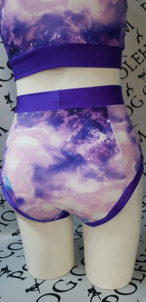 Purple galaxy (full) high waisted fitted pant