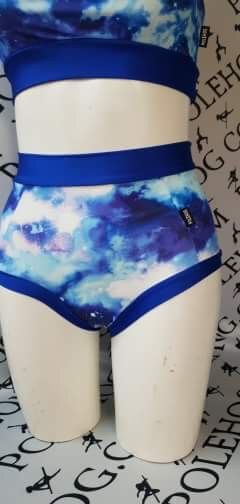 Blue galaxy (full) high waisted fitted pant