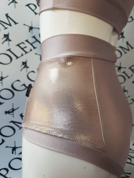 Rose gold (sides) high waisted fitted pant