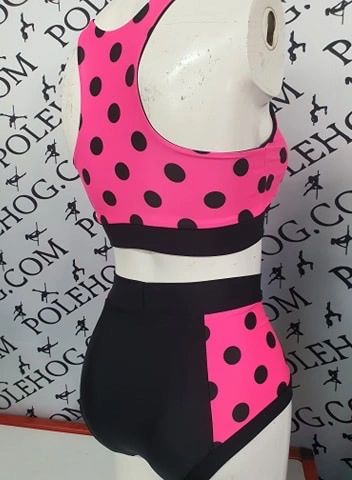 Spotty dotty (side) high waisted fitted pant