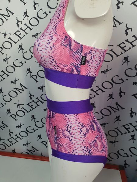 Pink & purple snake (full) high waisted fitted pant