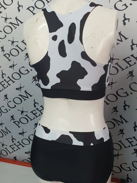 Cow print racer back top