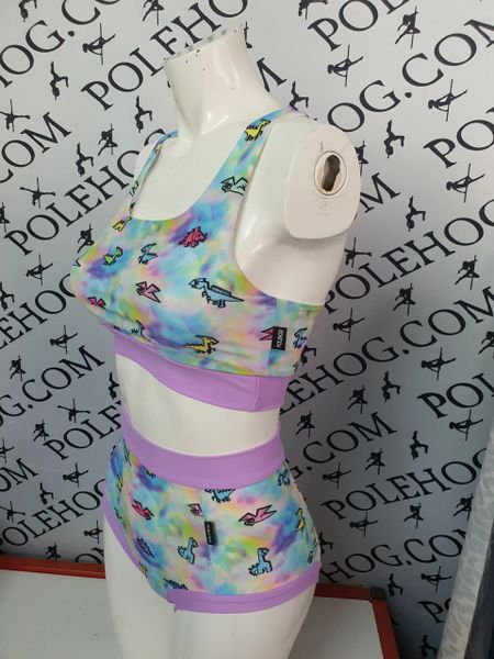 Lilac dino (full) high waisted fitted pant