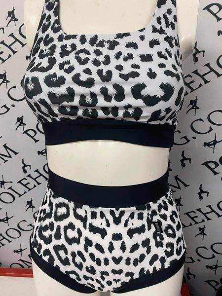 Snow leopard lycra (full) high waisted fitted pant