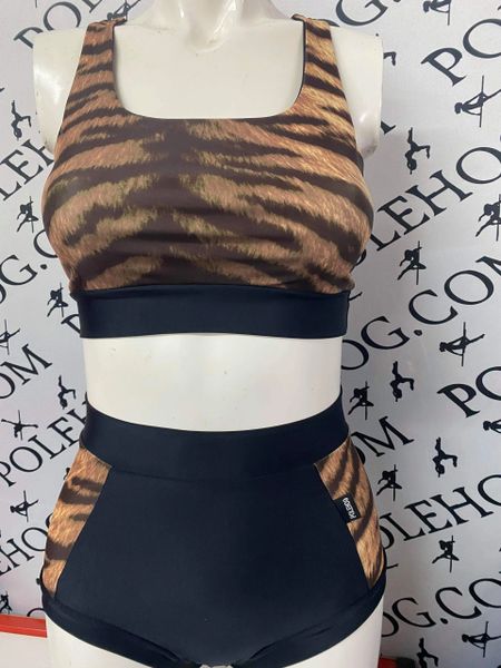 Natural tiger (side) high waisted fitted pant