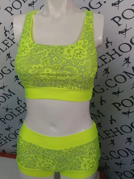 Flo yellow Foiled lace bottoms