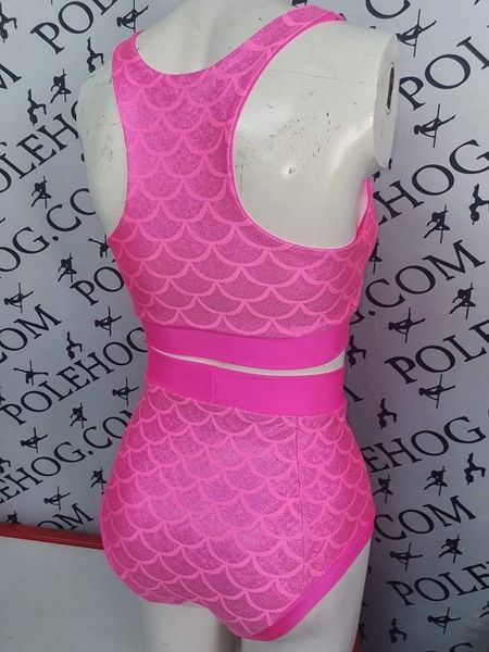 Pink mermaid shine (full) high waisted panel pant
