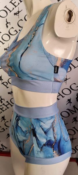 Blue Ethereal (full) high waisted fitted pant