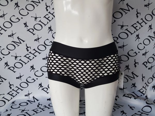 Black Full mesh boyshort, overgarment.