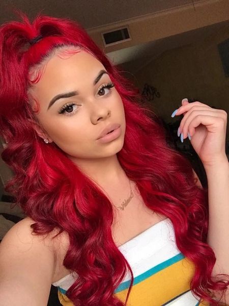 Pretty Peruvian Satin Red Body Wave Extensions Bundle Deals