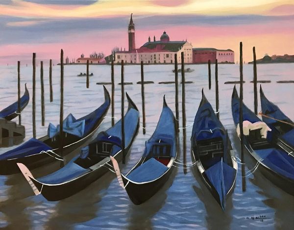 Blue Gondolas - Venice, Italy