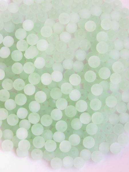 Opaque Seafoam GREEN Glass BEADS 3mm Round appr 300 pc bead supply frosted for making jewelry
