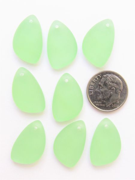 21x13mm forsted GLASS PENDANTS flat back 21x13mm top drilled right & left for making jewelry