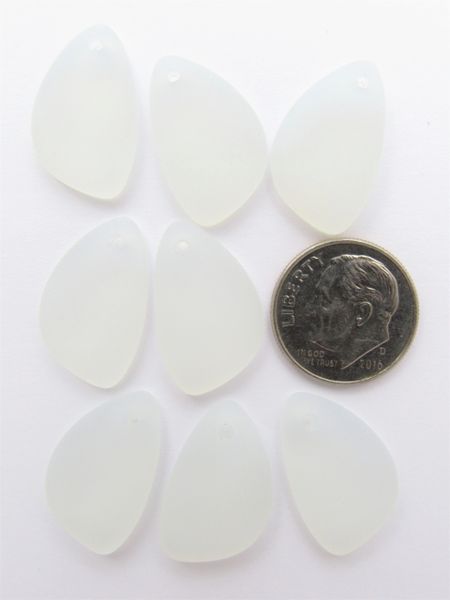Cultured SEA GLASS PENDANTS flat back 21x13mm MOONSTONE OPAL baby frosted bead supply Great for making earrings