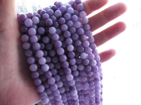 Natural Purple Chalcedony BEADS 8mm Round Strands for making jewelry gemstone bead supply