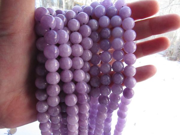 Natural Purple Chalcedony BEADS 10mm Round gemstone bead supply for making jewelry
