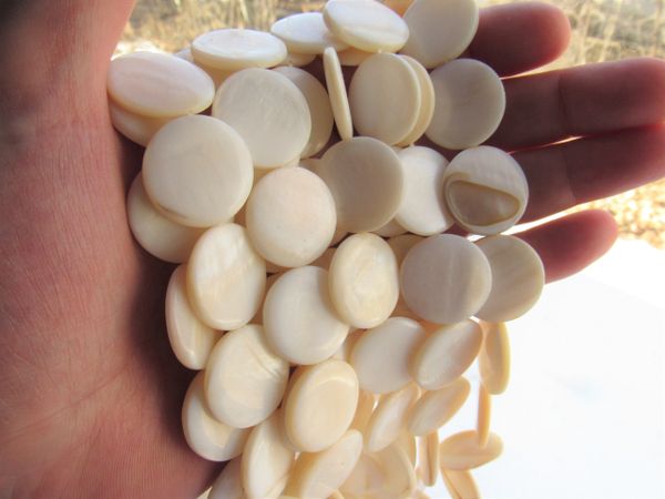 Bead Supply White Shell BEADS 20mm COIN Flat Round beads supply for making jewelry