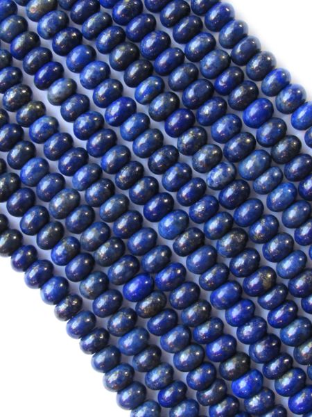 Natural LAPIS Lazuli BEADS 7x4mm Rondelle Quality Grade Blue 7.75" Strand 46 pc