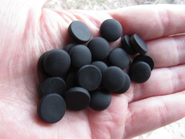12mm round Cabs CABACHONS Opaque BLACK frosted Cultured Sea Glass NO HOLE Undrilled cushioned flat back for making jewelry