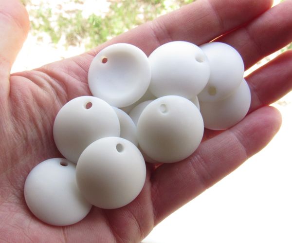 Cultured Sea Glass PENDANTS 25mm Concave Coin OPAQUE WHITE matte finish glass beads top drilled bead supply for making jewelry