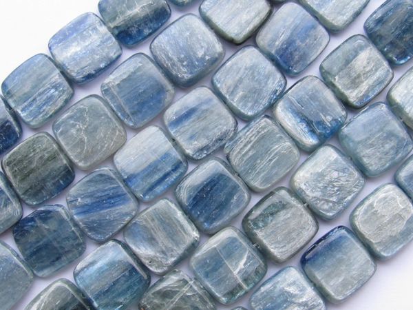 KYANITE BEADS 14mm Square Grade Quality Natural Blue Gemstone 14 pc 8" Strand making jewelry bead supply