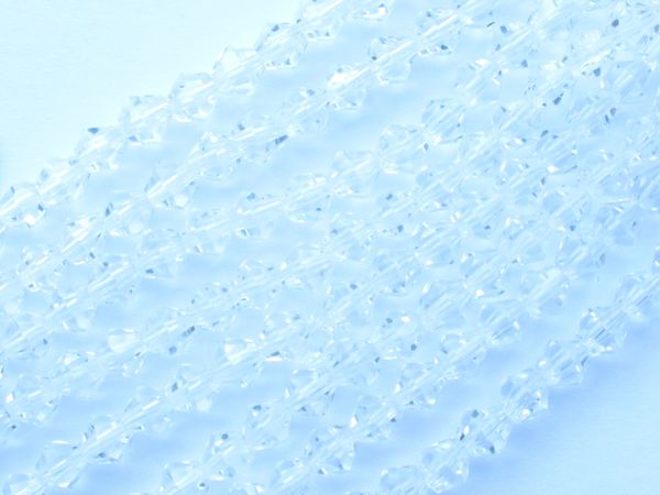 Crystal BEADS 6mm Bicone Faceted 32 pc Strand Quality Tiaria Chinese