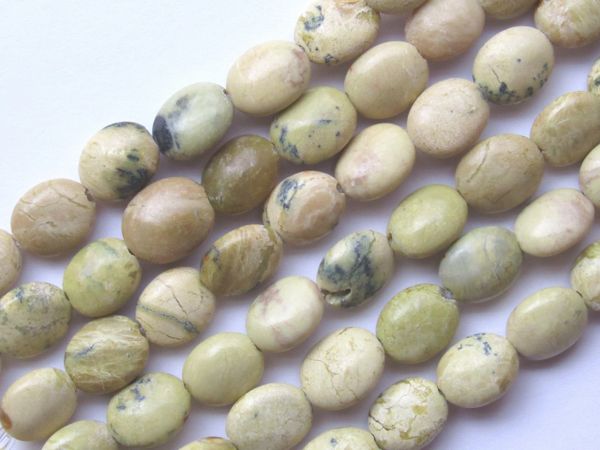 Yellow Turquoise BEADS 10x8mm Oval Natural 15.5" Strand 40 pc Quality Genuine Gemstone