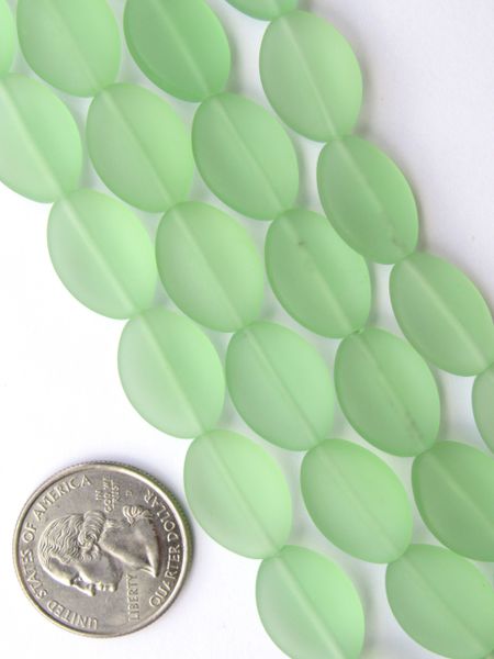 Sea Glass BEADS 18x13mm Oval U-Pick 11 pc Strands Green Purple Opaque Seafoam Making sea glass jewelry