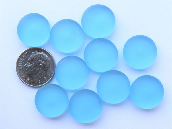 Frosted Glass CABACHONS 15mm Round Cabs Undrilled NOT Drilled U-Pick Blue Green Pillow Undrilled NOT Drilled making beach jewelry supply