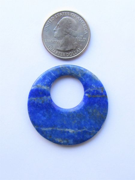 LAPIS LAZULI PENDANT 40mm Donut Ring Quality Grade Natural Blue Gemstone making jewelry supply