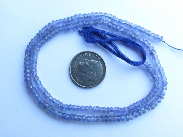 Tanzanite BEADS 3mm Faceted Rondelle 13.5" strand bead supply making designer gemstone jewelry