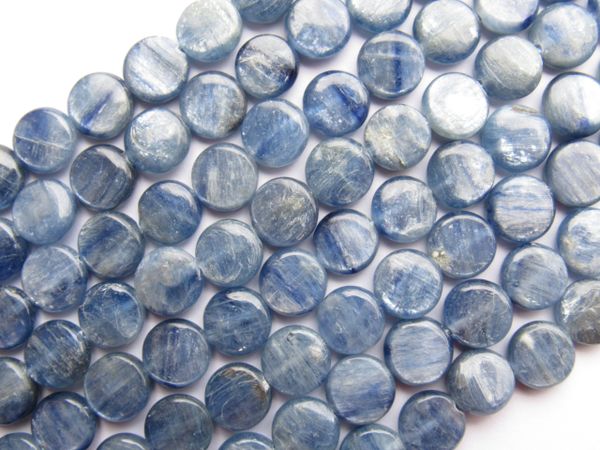 KYANITE Beads 10mm Coin A Grade Quality Natural Gemstone Flat Round making jewelry bead supply