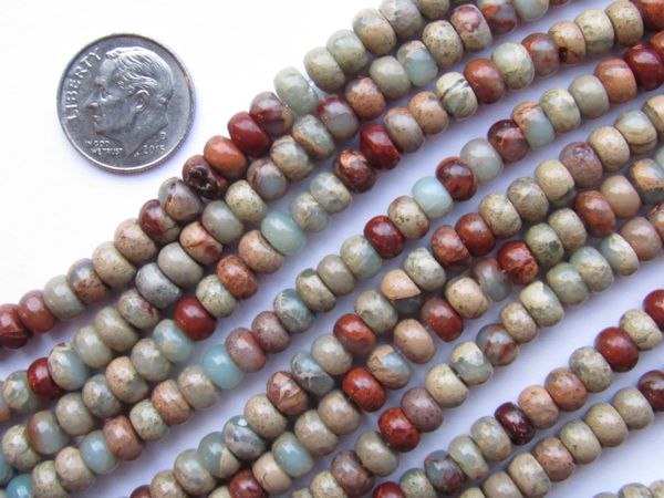 Aqua Terra JASPER BEADS 4x2mm rondelle making jewelry unique bead supply