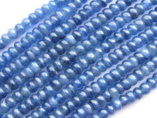 Natural Blue KYANITE BEADS 6x4mm Rondelle A Grade Natural Gemstone making jewelry quality bead supply