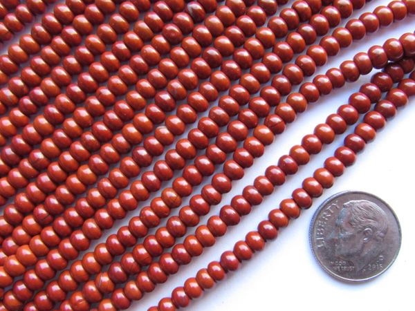 Red JASPER BEADS 4.5x3mm rondelle Natural Gemstone making jewelry unique bead supply