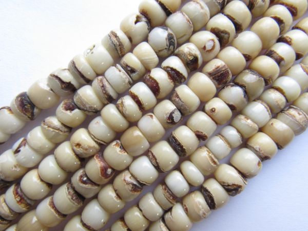 White Bamboo CORAL BEADS 7-8mm rondelle natural beach making jewelry bead supply