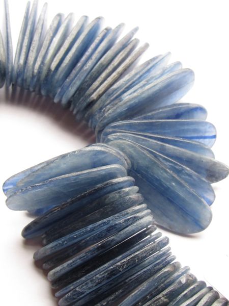 270 gr Blue KYANITE BEADS Pendants 42 - 27mm A Grade slices spears flat drilled Quality Natural Gemstone making jewelry quality bead supply