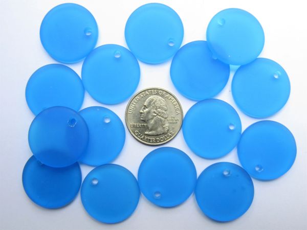 Sea Glass PENDANTS Small Pebbles 15mm 50 or 100 pc bulk frosted glass pendants