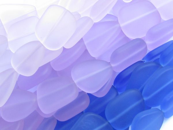 free form Cultured Sea Glass BEADS 22-24mm assorted colors pink purple bulk hanks for making jewelry