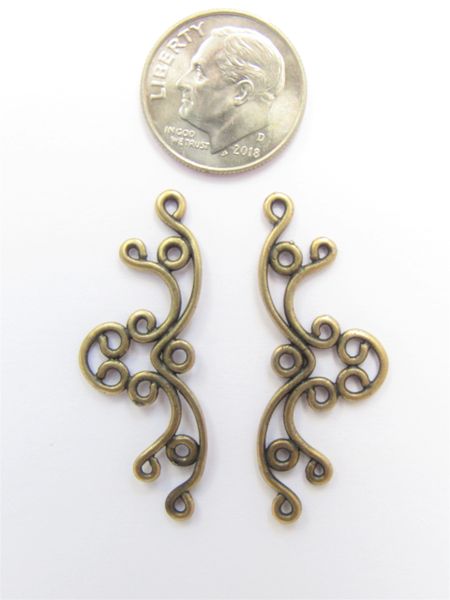 Filligre Connector FINDINGS 17x20mm Antique BRASS JBB Findings quality findings for making jewelry